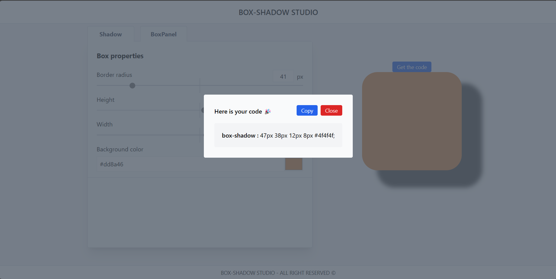 Box-Shadow Studio Generator