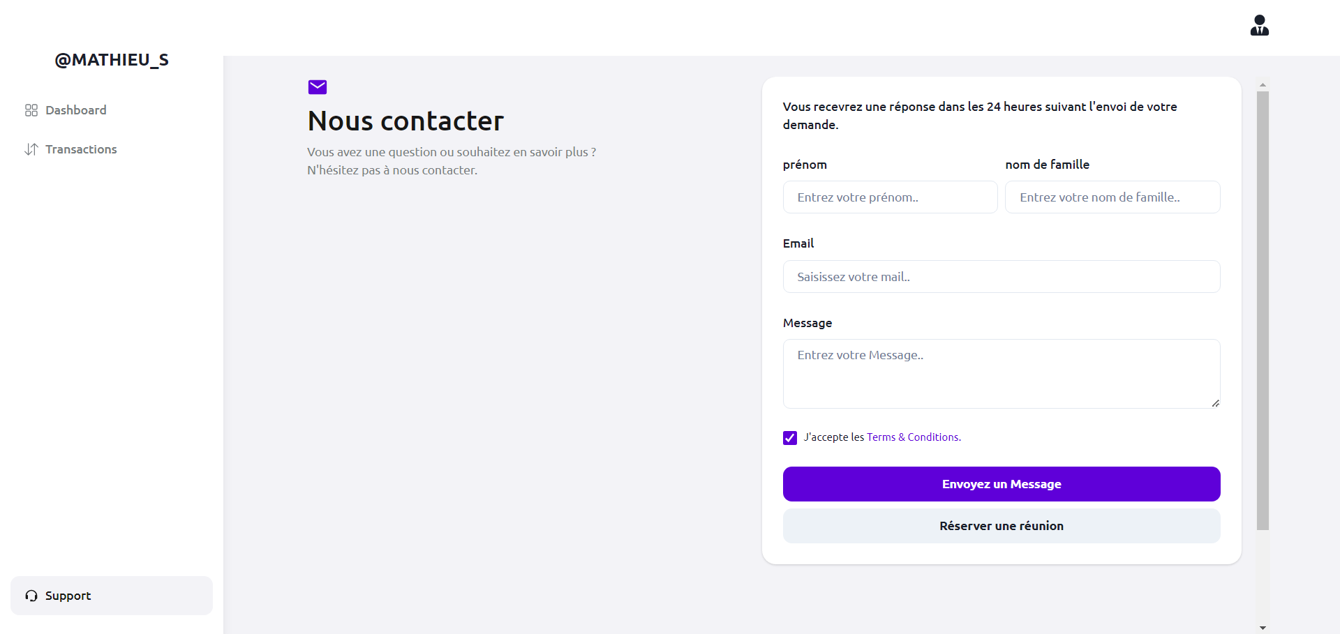 Crypto Dashboard Support