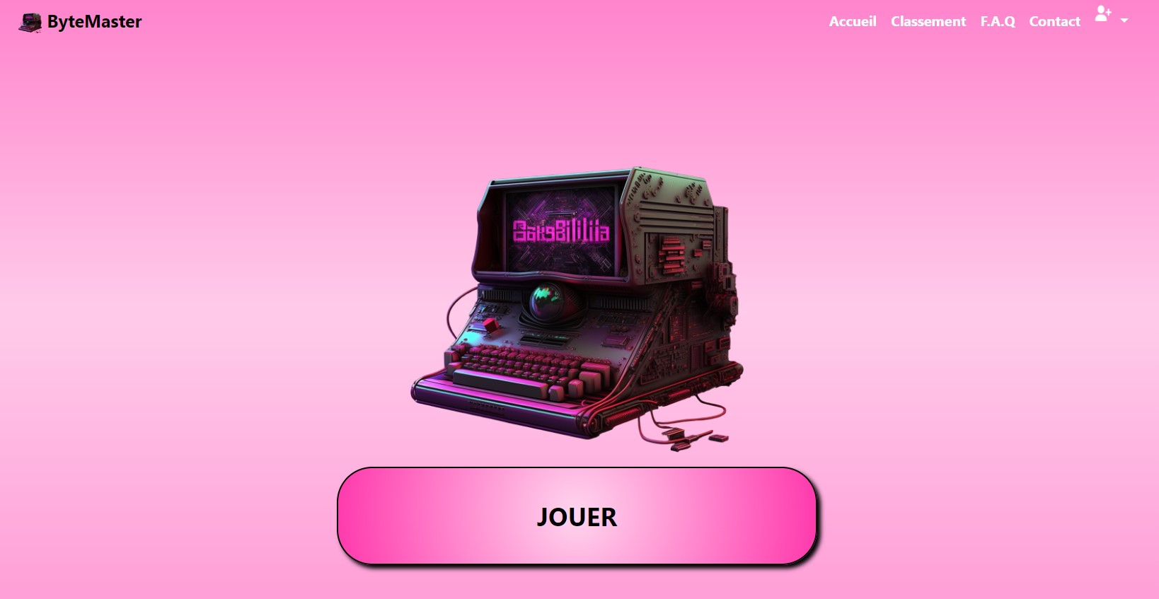 Capture d'écran de l'application web QCM